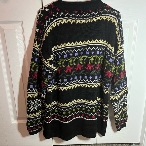 Heirloom Collectibles Vintage Pullover Sweater Christmas Snowflake And Floral L - Picture 10 of 13